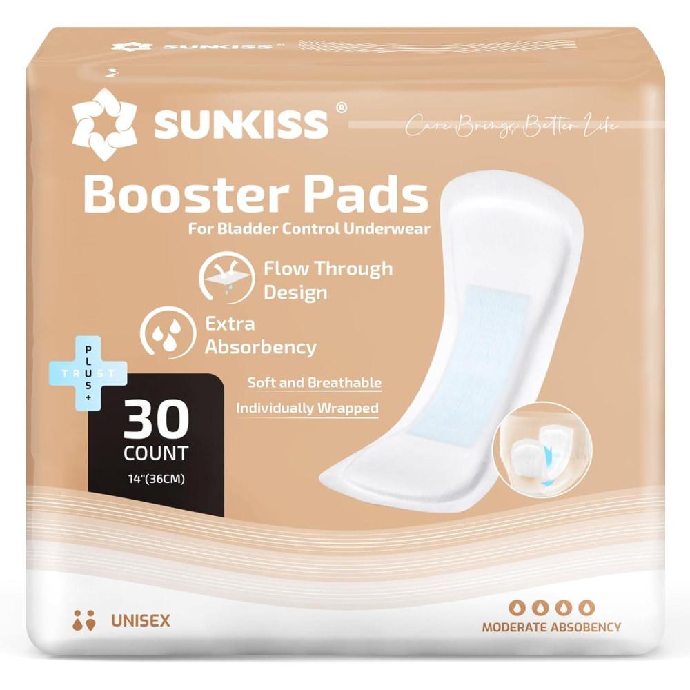 image:imageSUNKISS Trustplus Incontinence Booster Pads 14 for Women and Men Extra Absorbency for Adult Incontinence Underwear and Diapers Odor Control 30 Count14 x 4