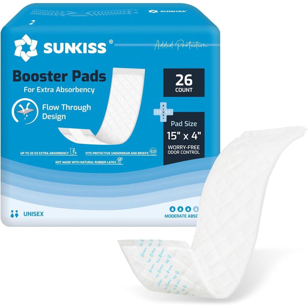 image:imageSUNKISS Trustplus Incontinence Booster Pads 14 for Women and Men Extra Absorbency for Adult Incontinence Underwear and Diapers Odor Control 30 Count15 x 4